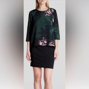 Floral MIDI Dress, office wear, comfortable dress with zip back